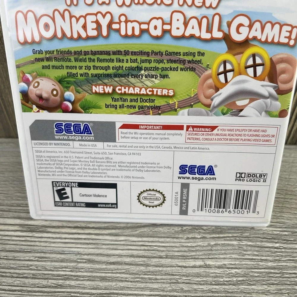 Super Monkey Ball: Banana Blitz - (Wii, 2006) Tested Working READ